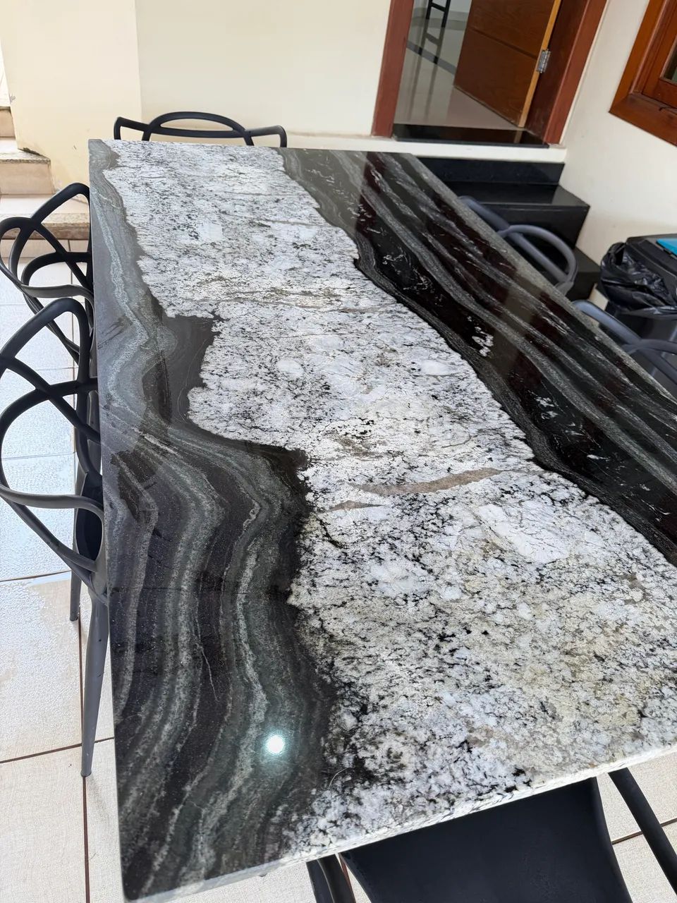 Mesa 6 lugares mármore Agata. - Foto 4