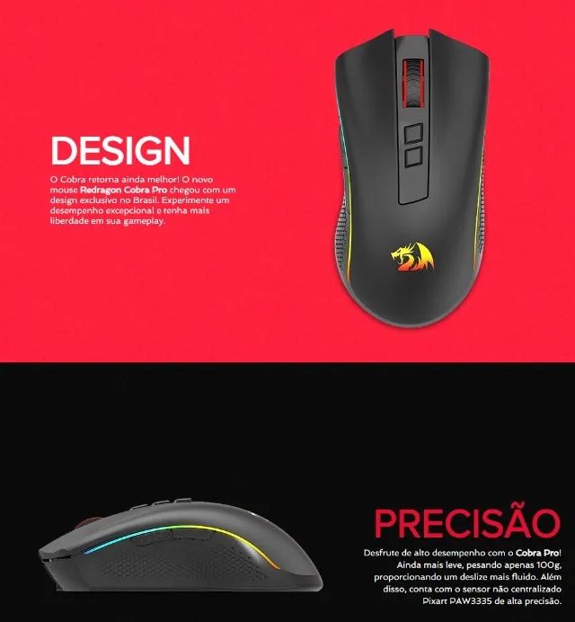 Mouse Gamer Cobra Pro RedDragon - Foto 2