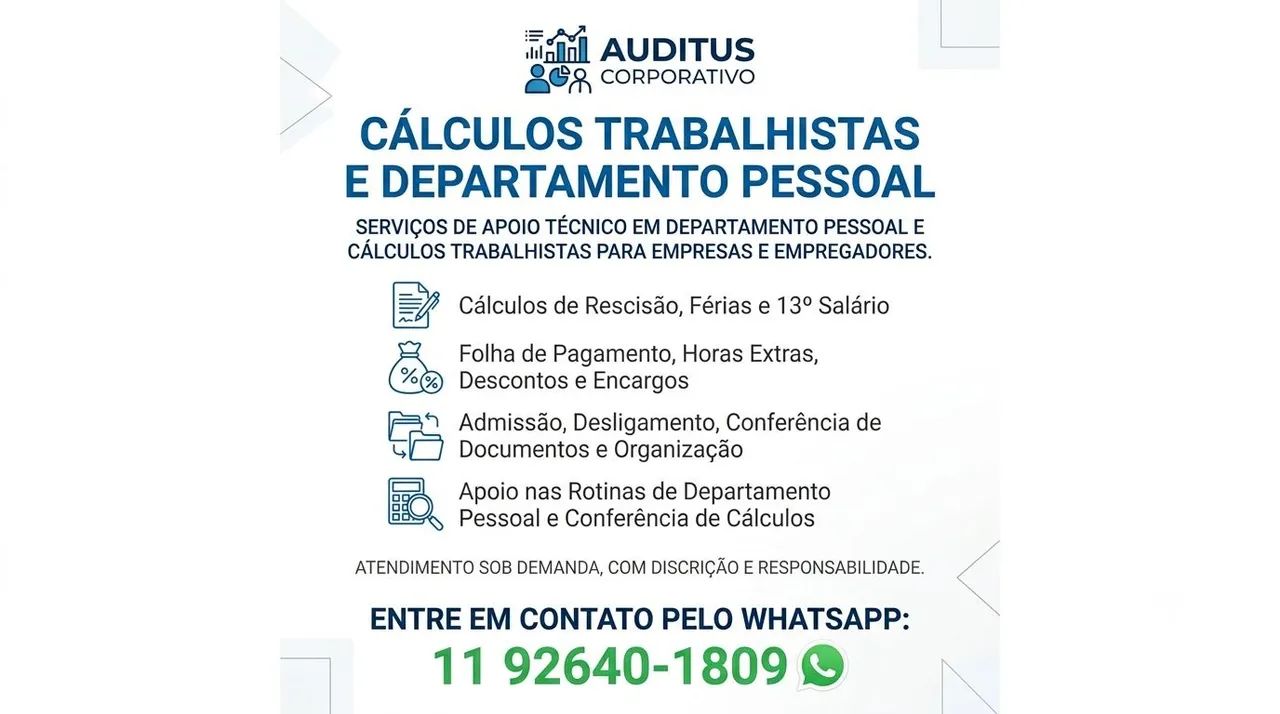 Cálculos Trabalhistas e Departamento Pessoal