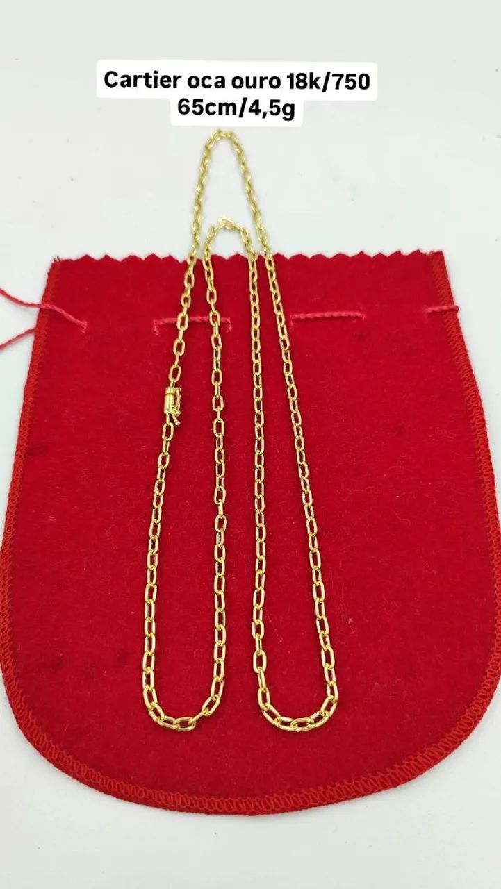 Corrente oca ouro 18k/750