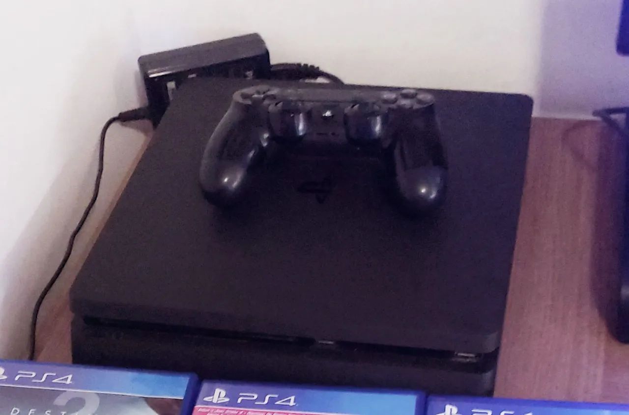 PlayStation 4 Slim 480GB SSD (Super Rápido) + 1 Controle + Brindes | Excelente Estado