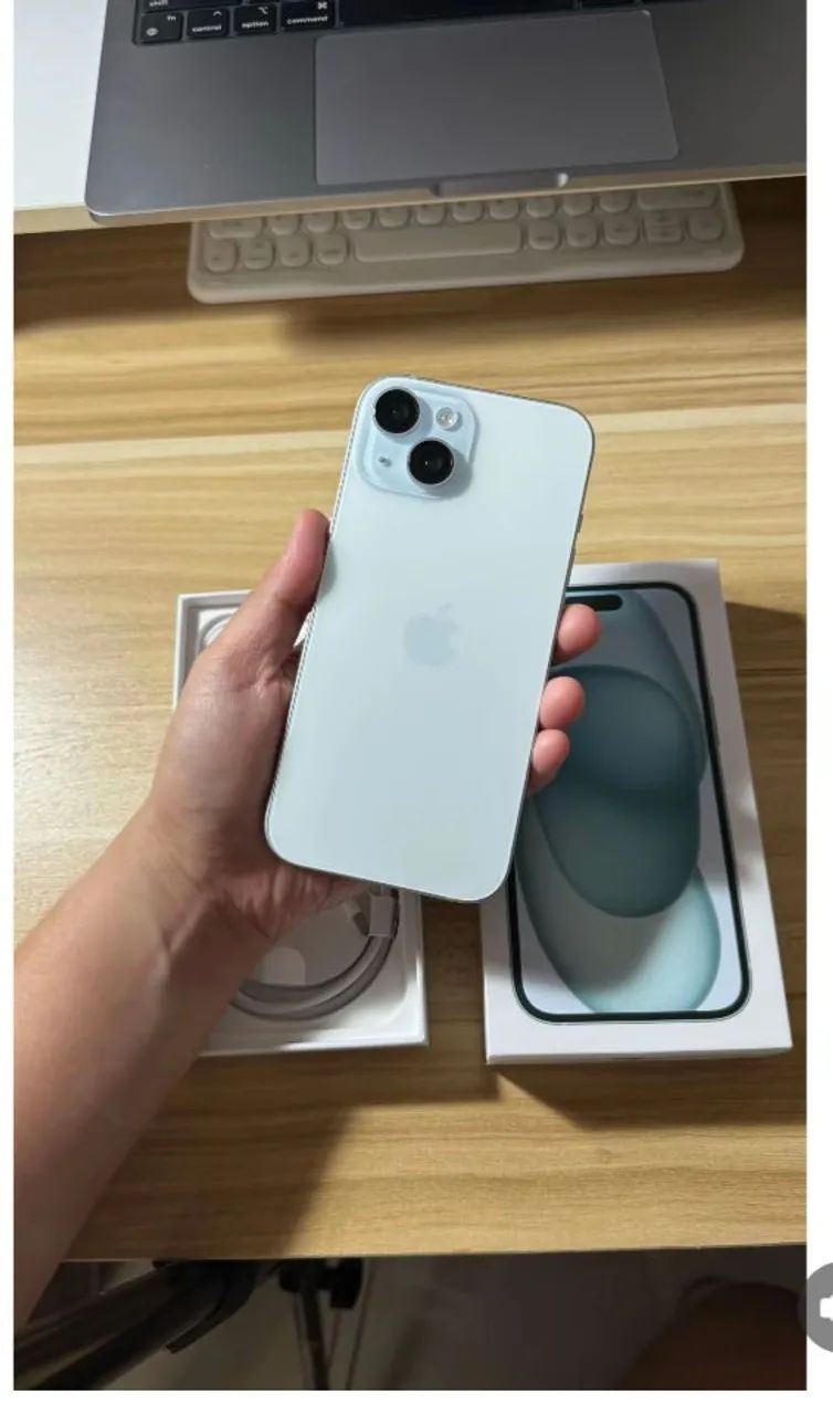 iPhone 15 azul 128 GB 6 meses de garantia 
