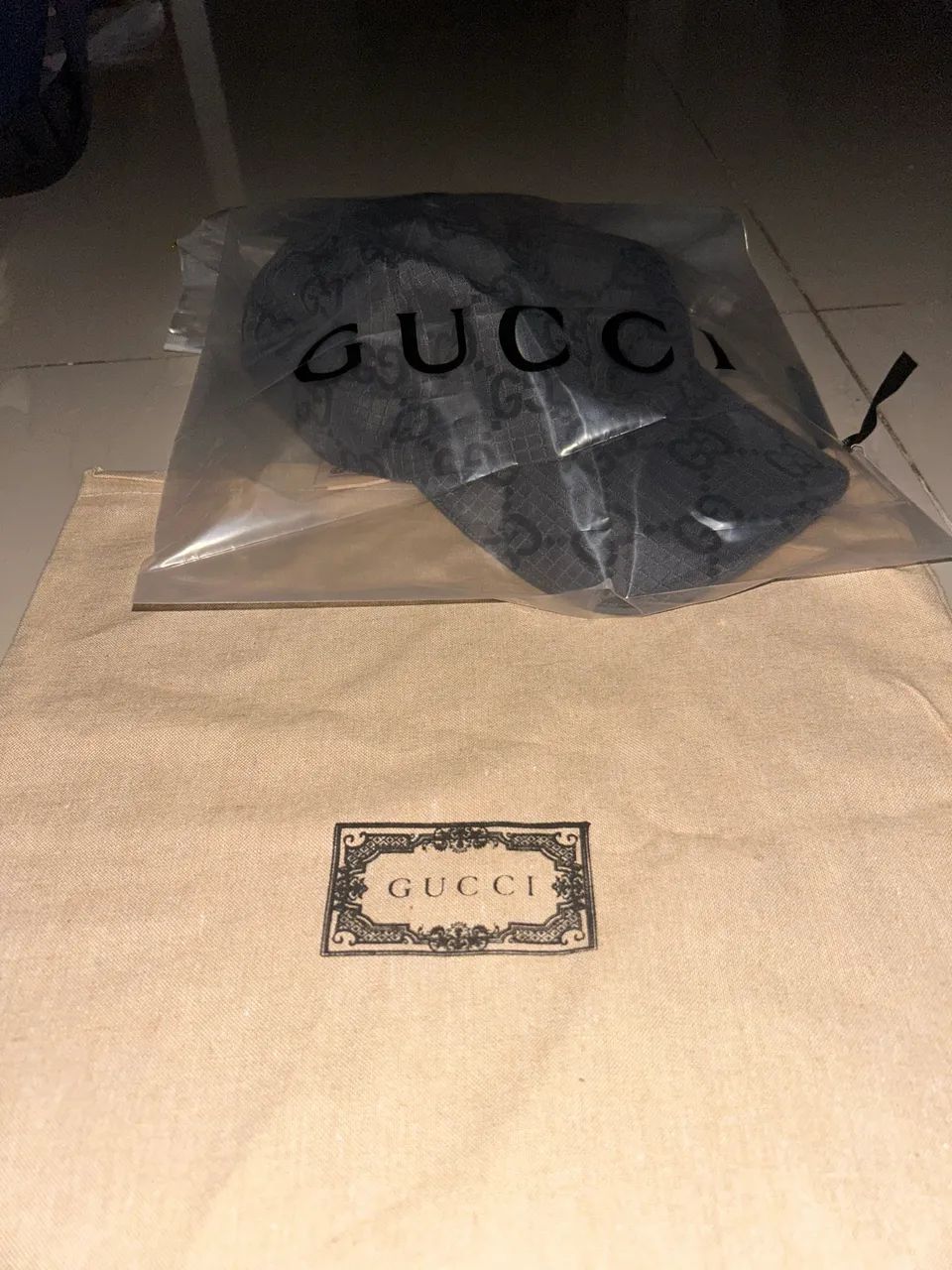 boné gucci ripstop cinza - Foto 5