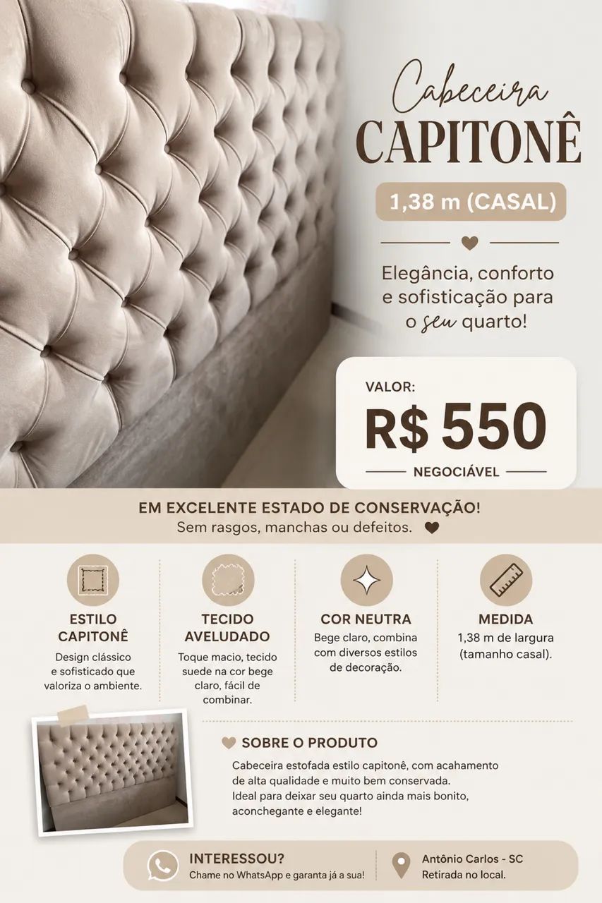 Cabeceira capitonê novíssima 