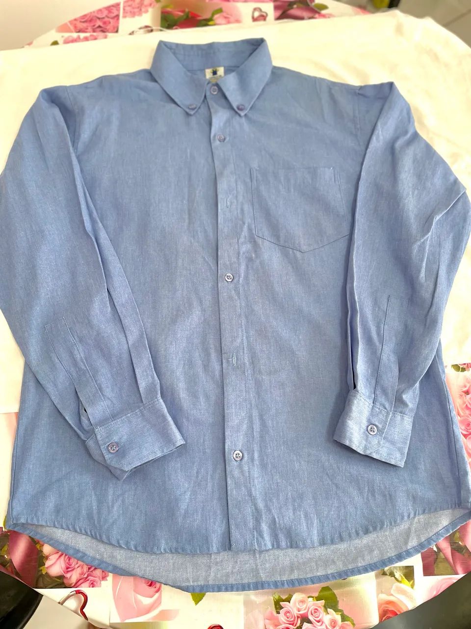 2 Camisas de Trabalho Manga Longa - Azul - Tecido Grosso - Foto 3