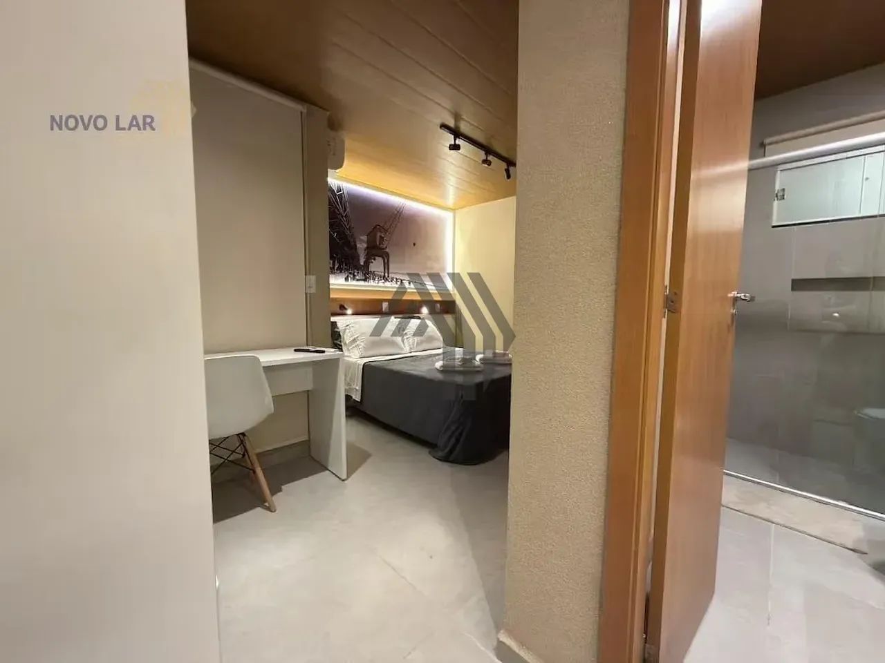 3444-Kit Net para locação com aproximadamente 20m², quarto com banheiro, mobiliado com exc - Foto 3