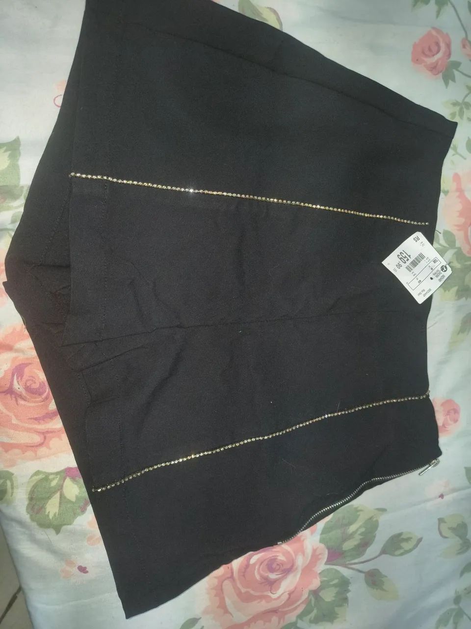 Short preto com strass  - Foto 3