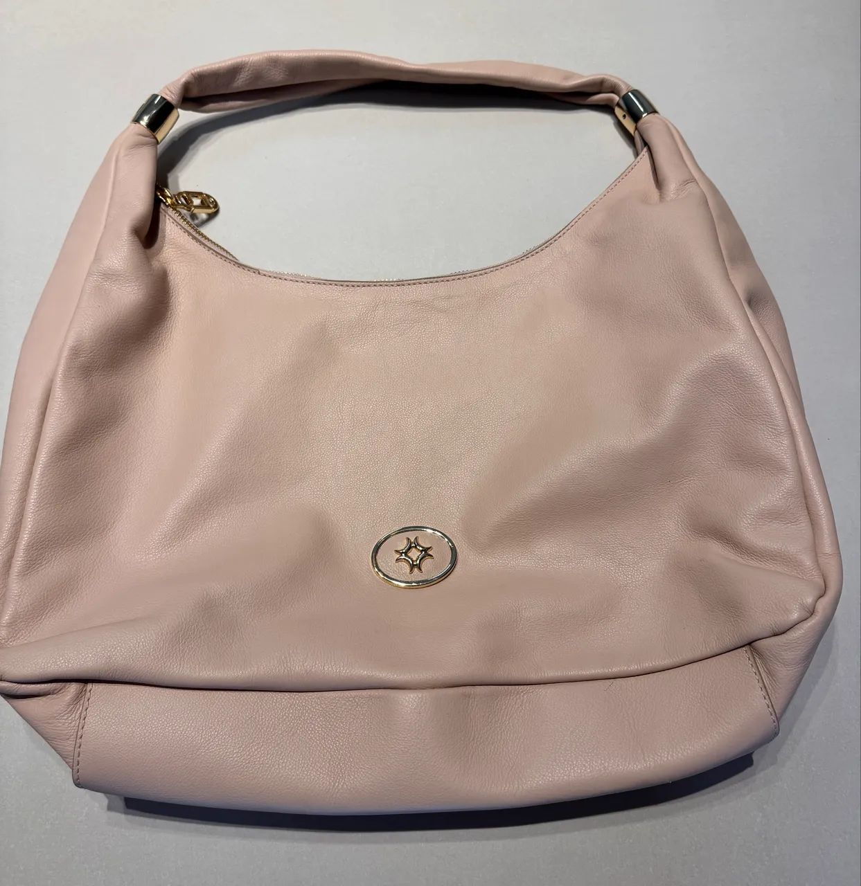 BOLSA NOVA LUZ DA LUA ORIGINAL COURO LEGÍTIMO COR BEGE - Foto 4