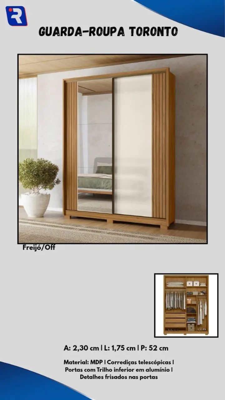 Guarda roupa Toronto 2 portas 