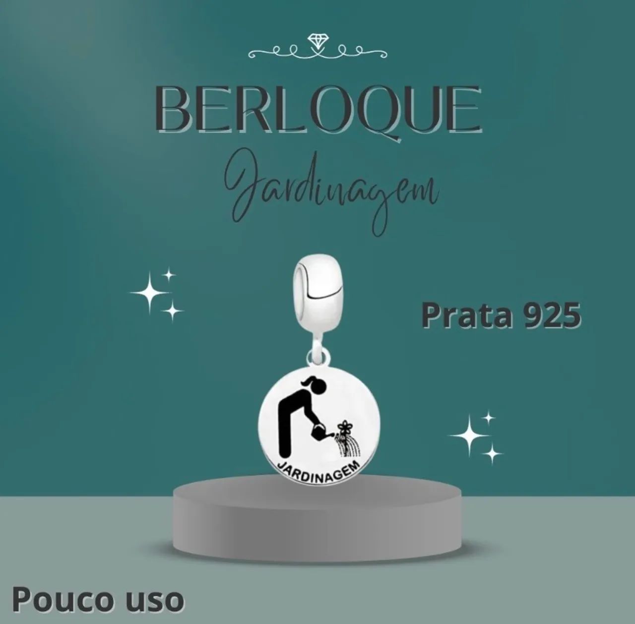 Berloque Jardinagem em prata 925