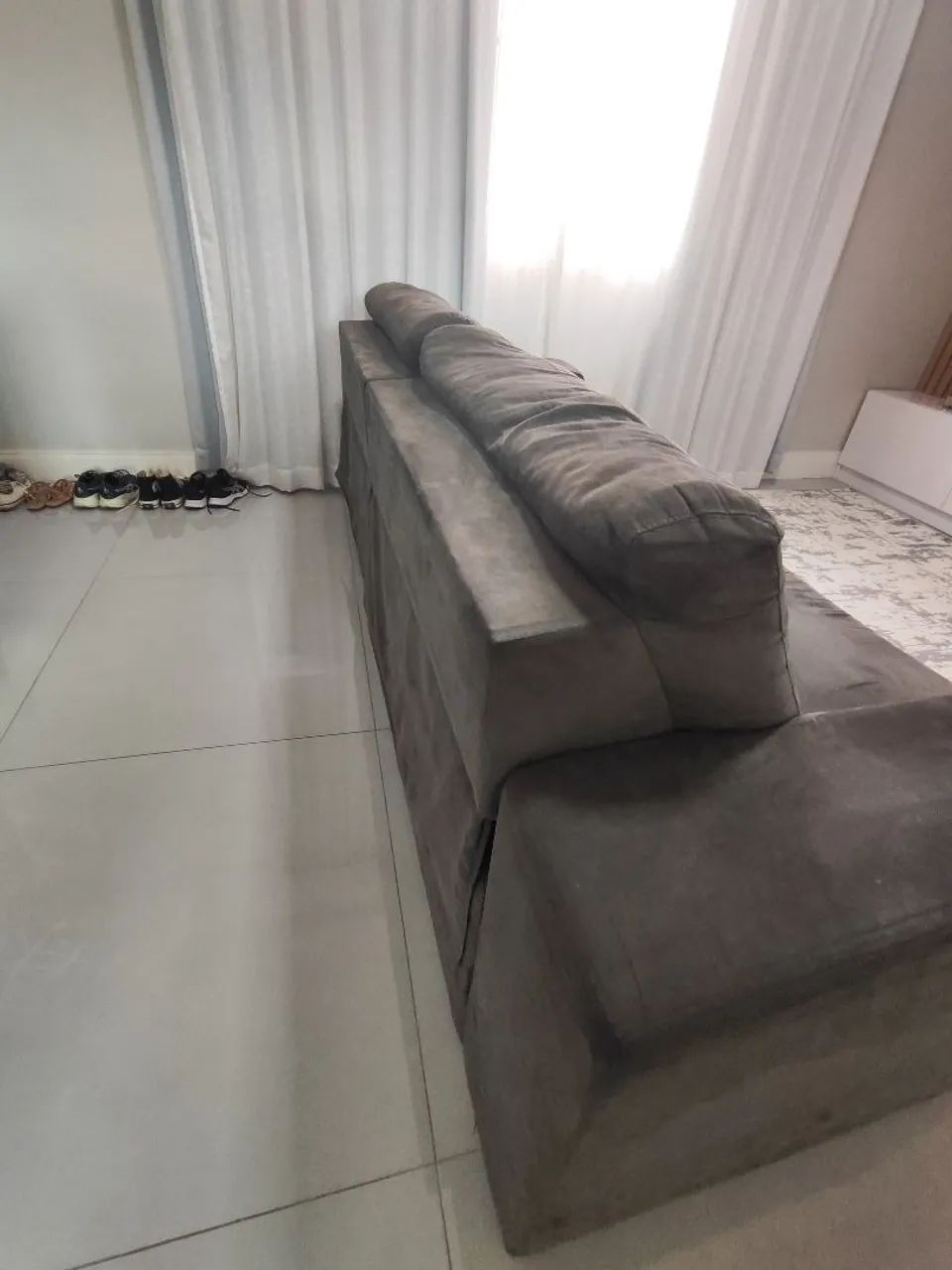 Sofá Retrátil e Reclinável 2,35m - Suede - Foto 2