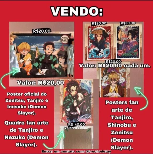 Posters de Demon Slayer: Kimetsu no Yaiba (oficial e fan arte)