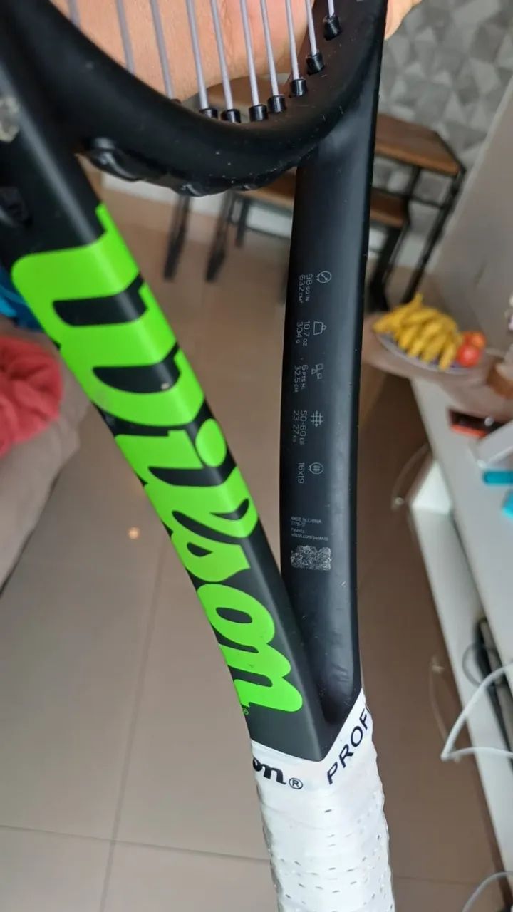 Raquete Wilson Blade 98 v6 Countervail 304g 16x19 L3 Tênis Profissional Controle Spin