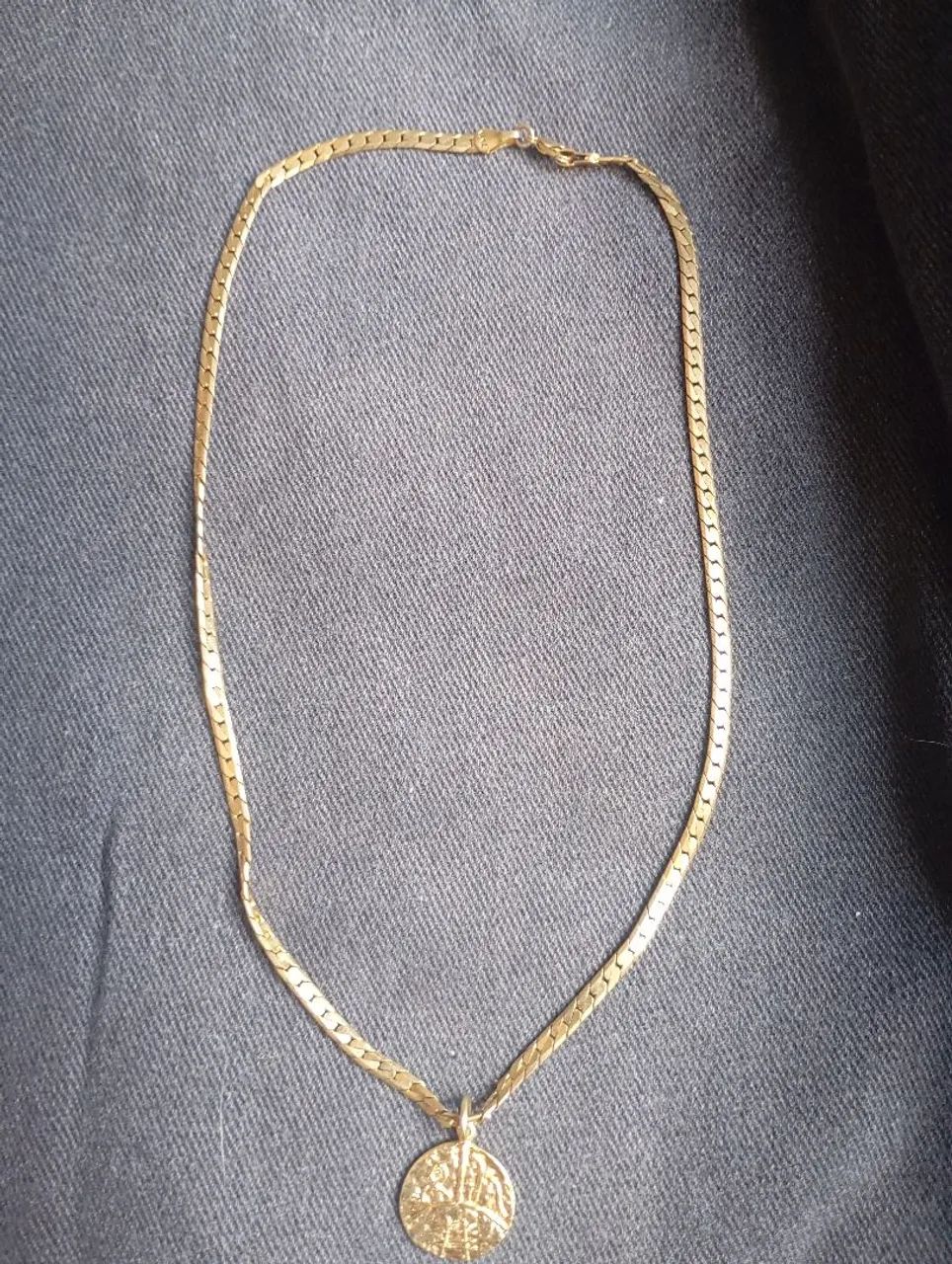 Colar banhado a ouro com pingente de ouro 18k 50 cm - Foto 3