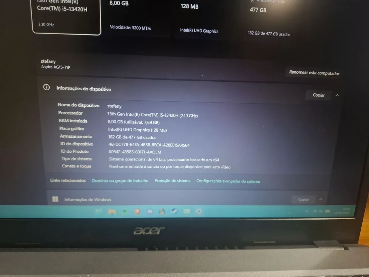 Notebook acer aspire i5 13? gen - Foto 5