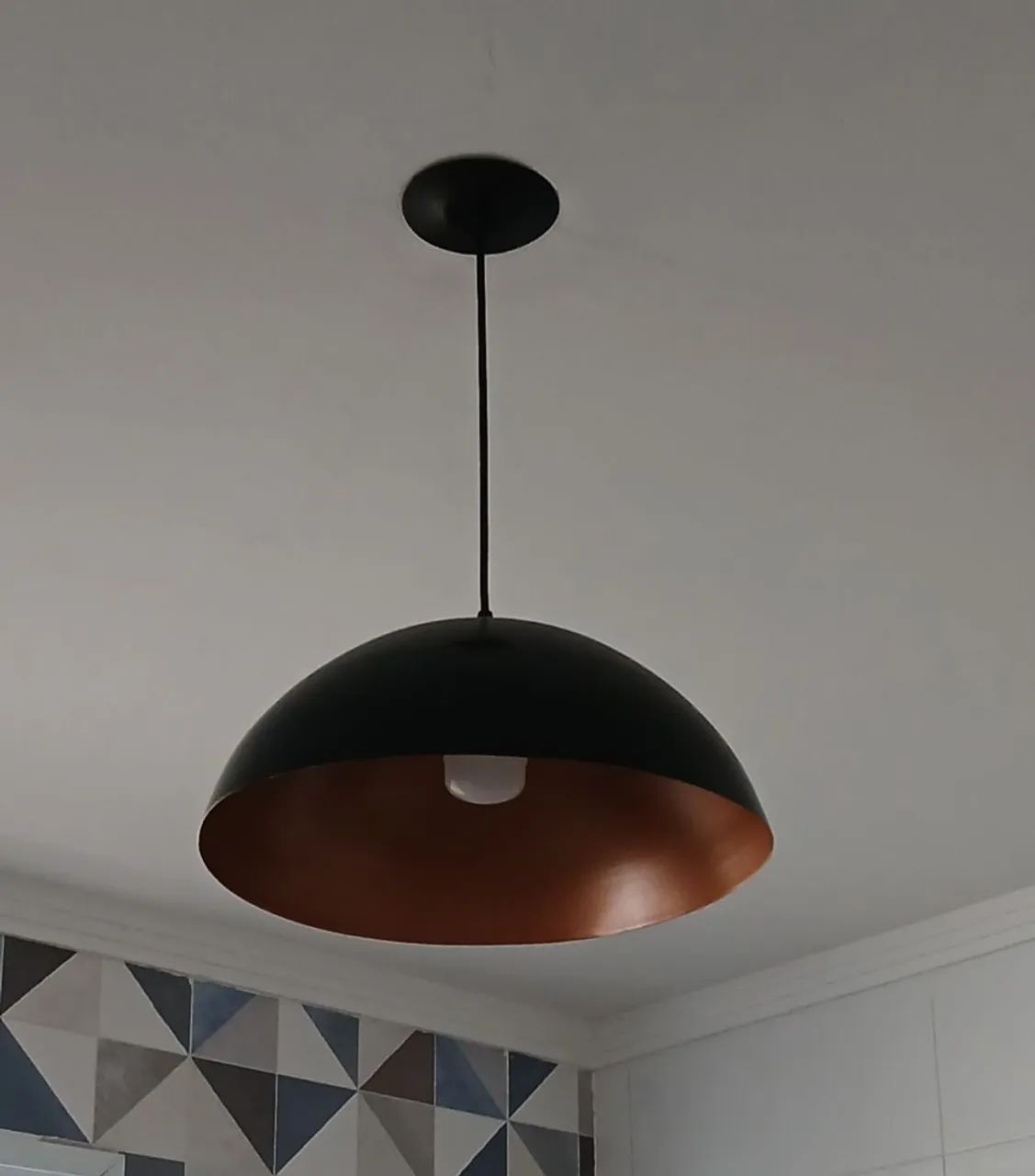3 pendentes lustre cúpula com ferragens