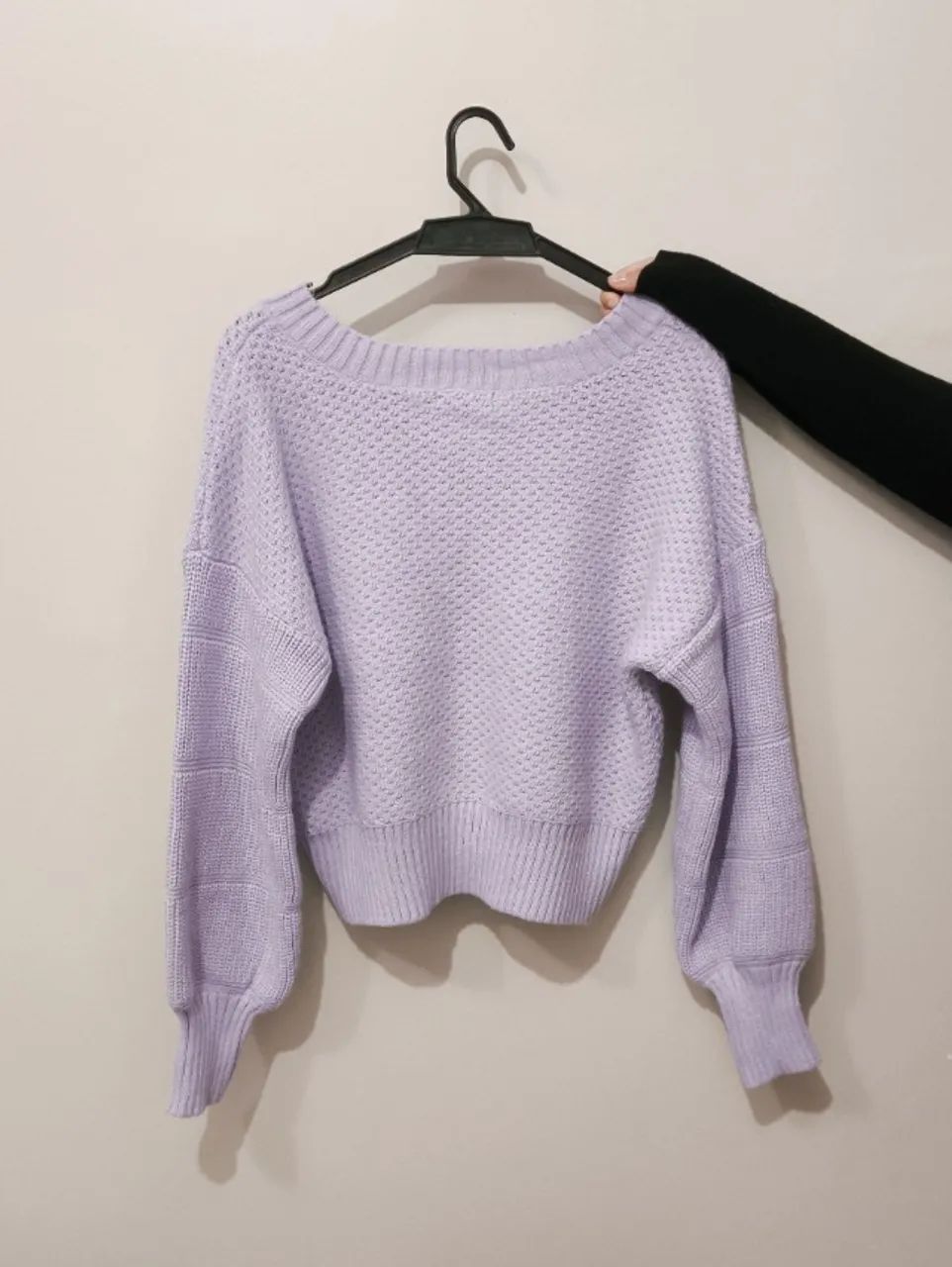 Suéter Feminino Proxy em Tricô Lilás/Lavanda Oversized Tam. G - Foto 2