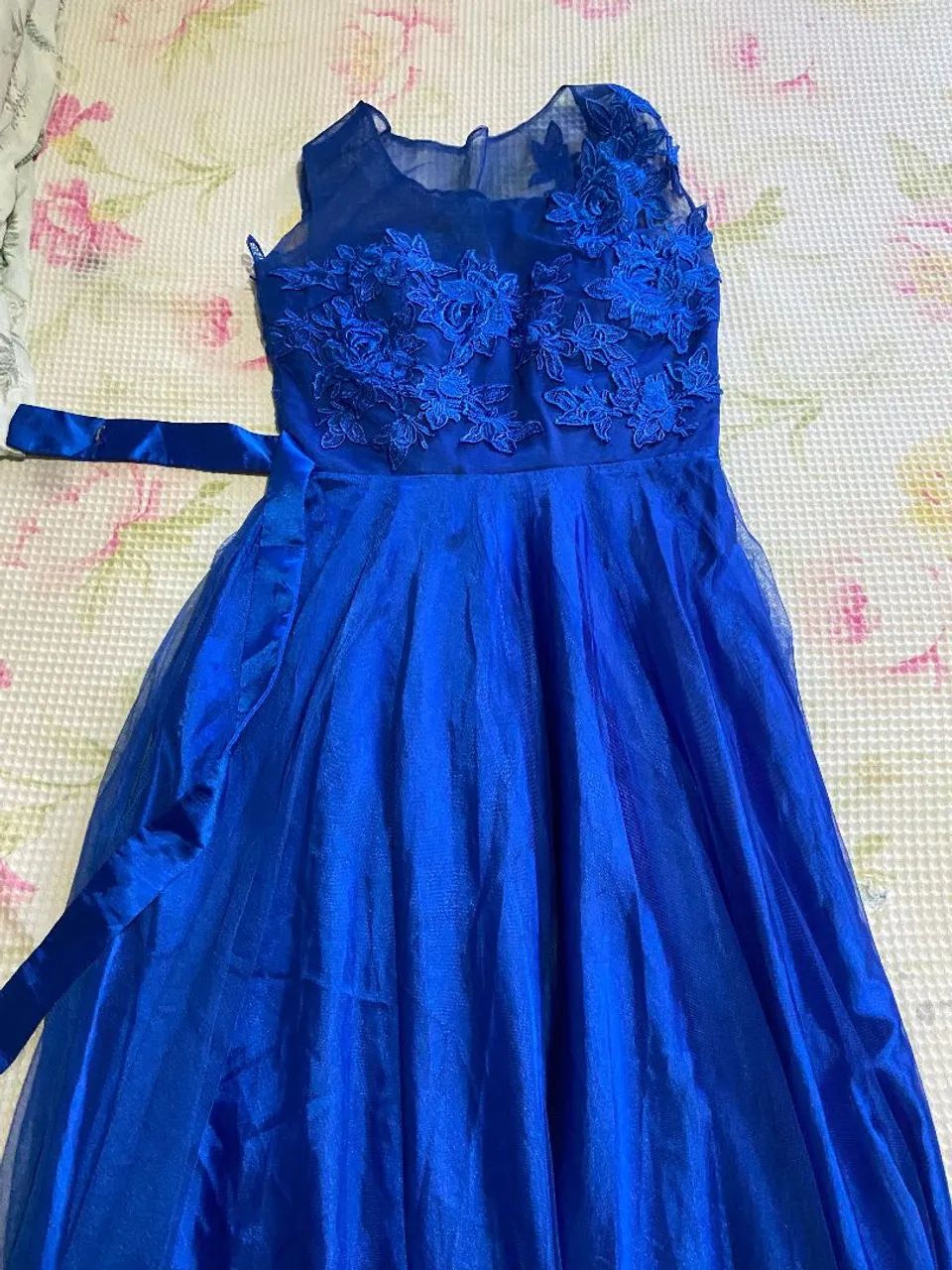 Vestido azul Usado uma vez Tamanho M - Foto 4