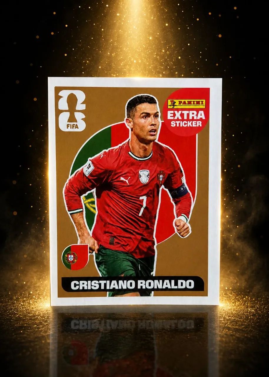 Figurinha extra CR7 Bronze + Raul Jimenez Ouro