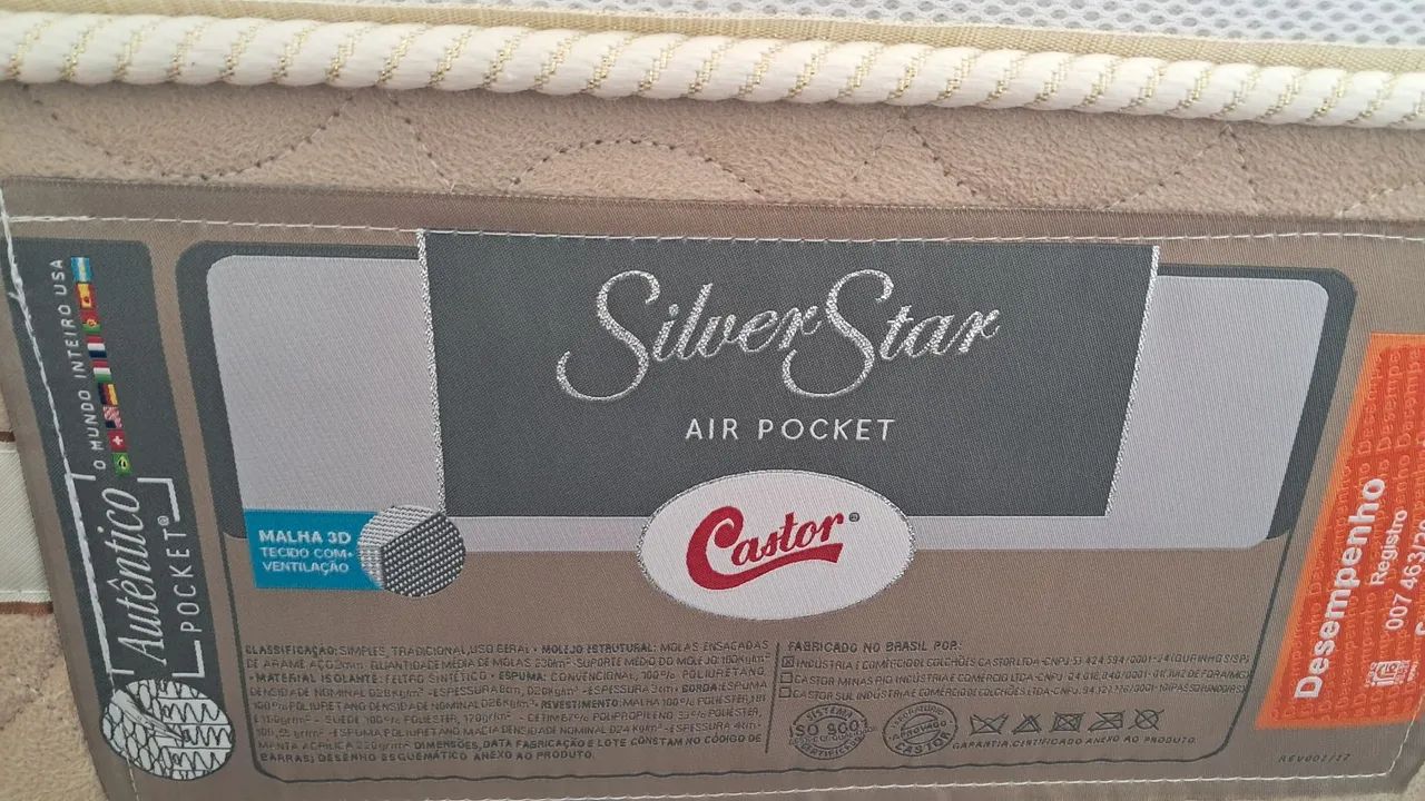 Cama Box + Colchão Silvério Star Solteiro Air Pocket Castor - Foto 3