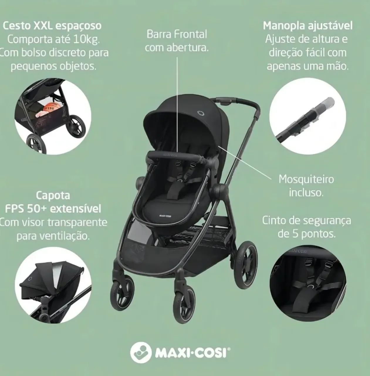 Carrinho de passeio de bebê. - Foto 5
