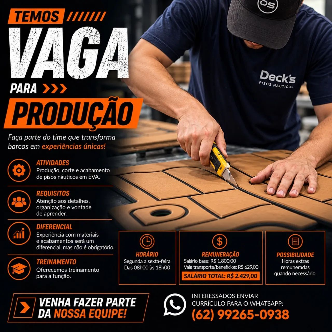 ? VAGA ABERTA ? AUXILIAR DE PRODUÇÃO
