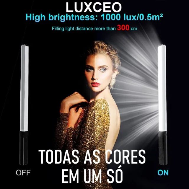 Bastão Led Luxceo Q508A RGB 100 cores, mesma potência yongnuo, só falo whats, não falo olx - Foto 2