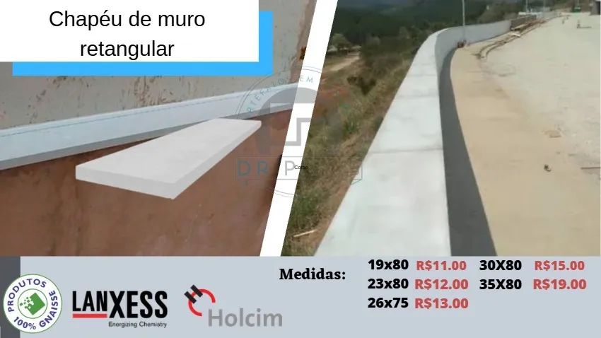 Peças Concreto, Ladrilhos, piso tatil chapeu de muro - Foto 2