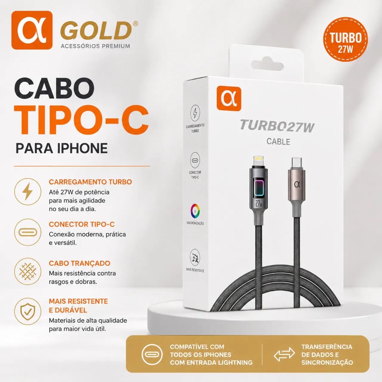 Cabo Tipo-C Para IPhone | Original | Frete grátis 