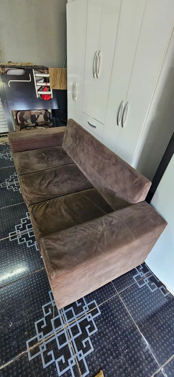 sofa 3 lugares usado ( ENTREGA GRÁTIS ) - Foto 3