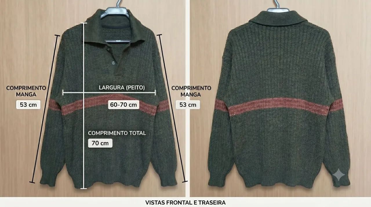 Blusa de lã masculina Tam gg