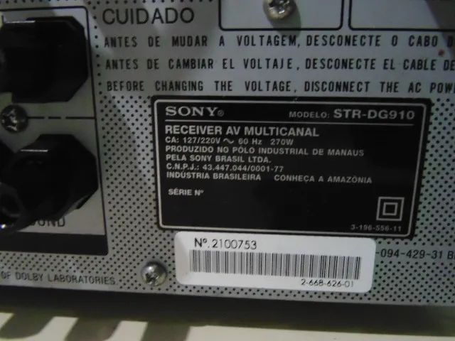 Receiver Sony STR-DG910 "Defeito"  - Foto 5