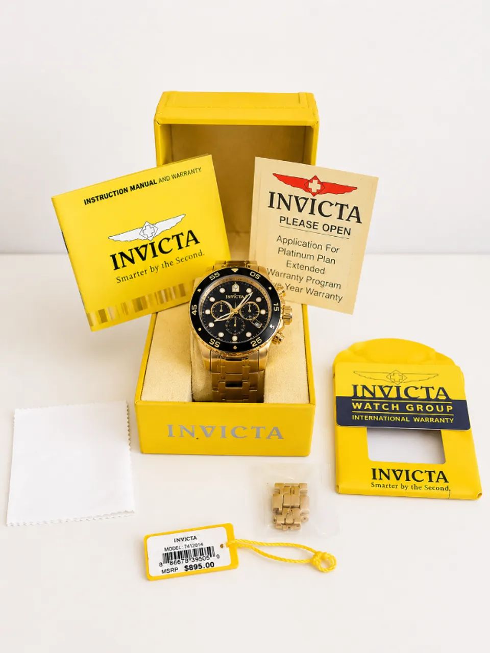 Relógio Invicta Original 17317 Cronógrafo Dourado Completo - Foto 3