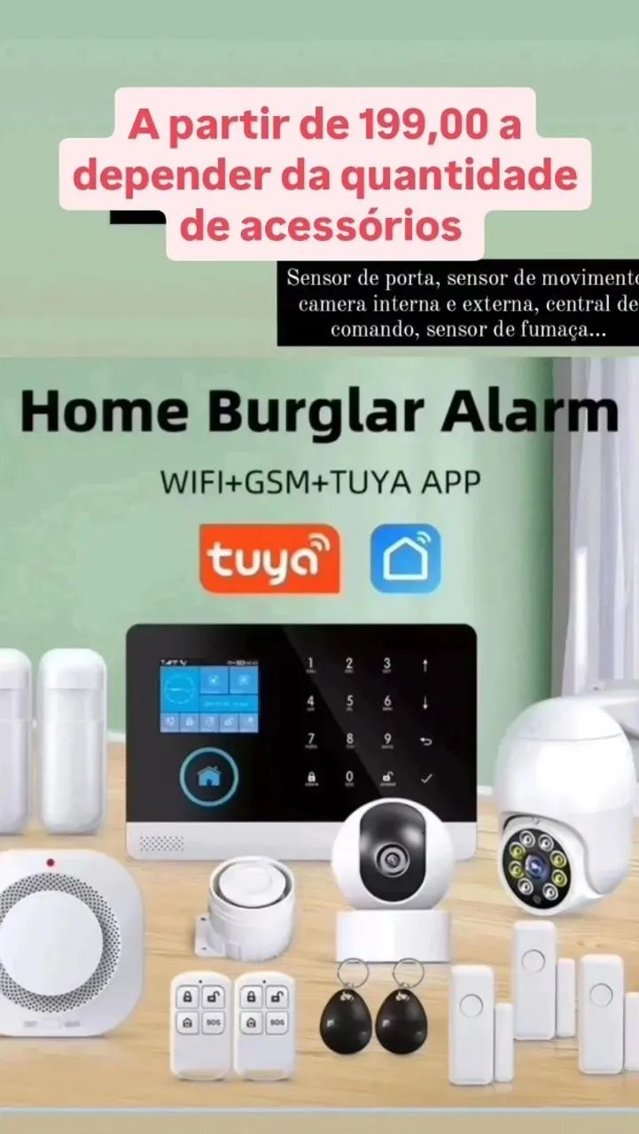 Kit de alarme completo Tuya smart inteligente por 550,00