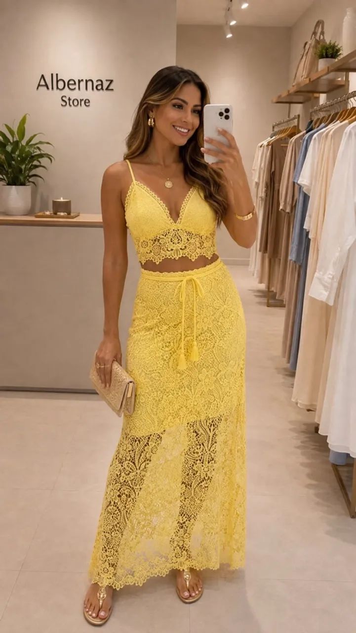 Conjunto de saia na renda  - Foto 2