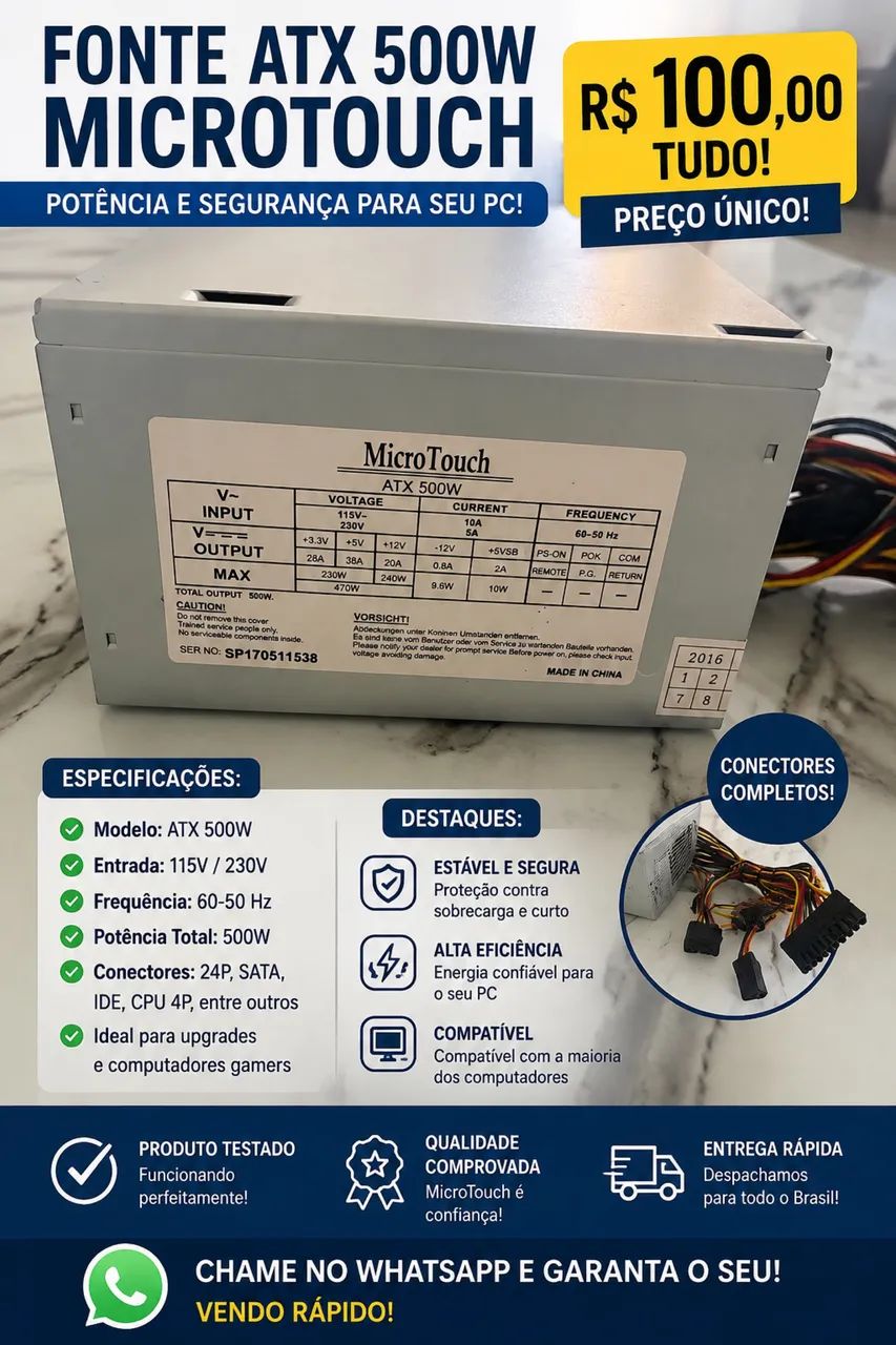 FONTE ATX 500w