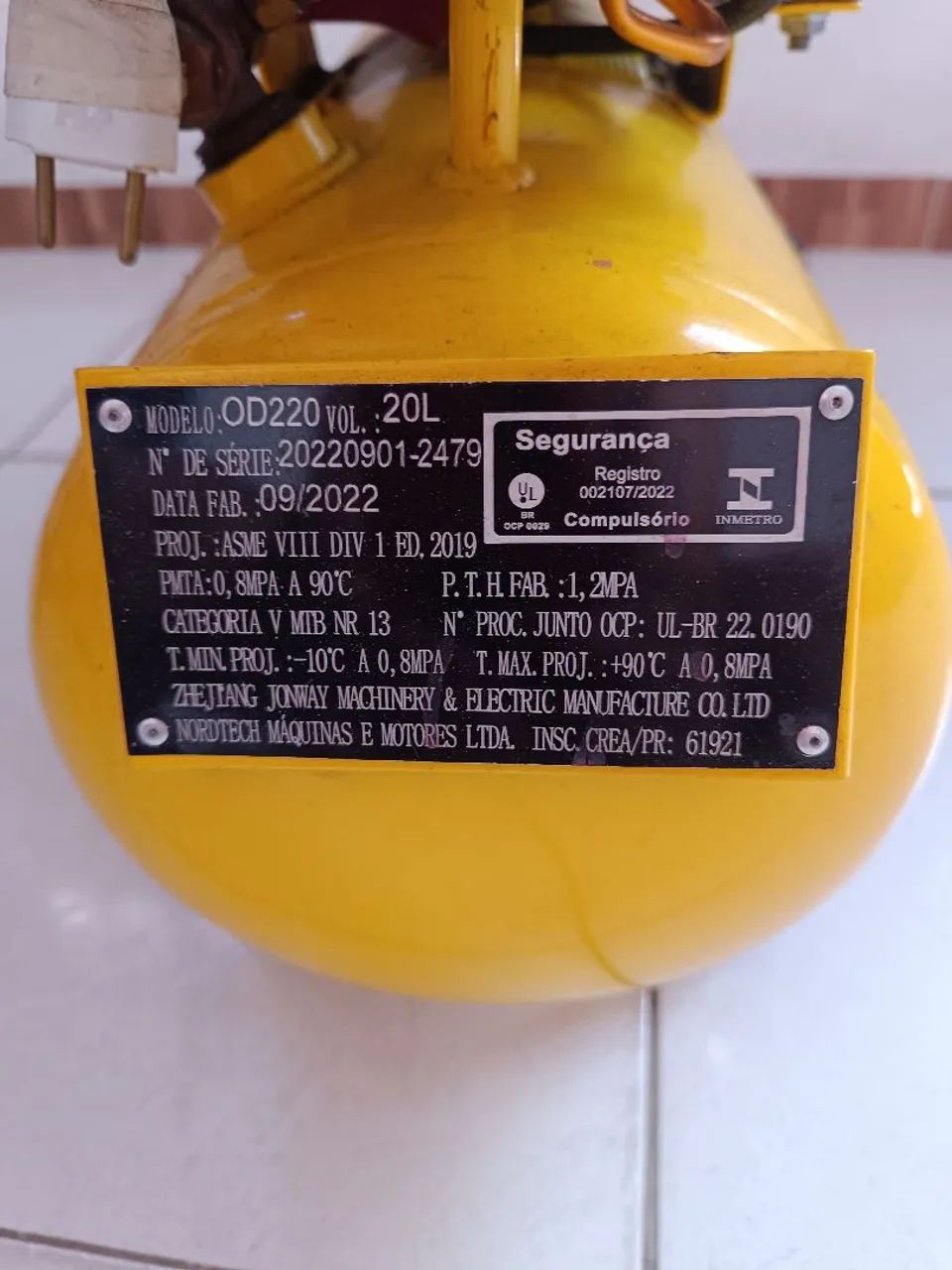 Compressor de ar Tekna 2hp 20l