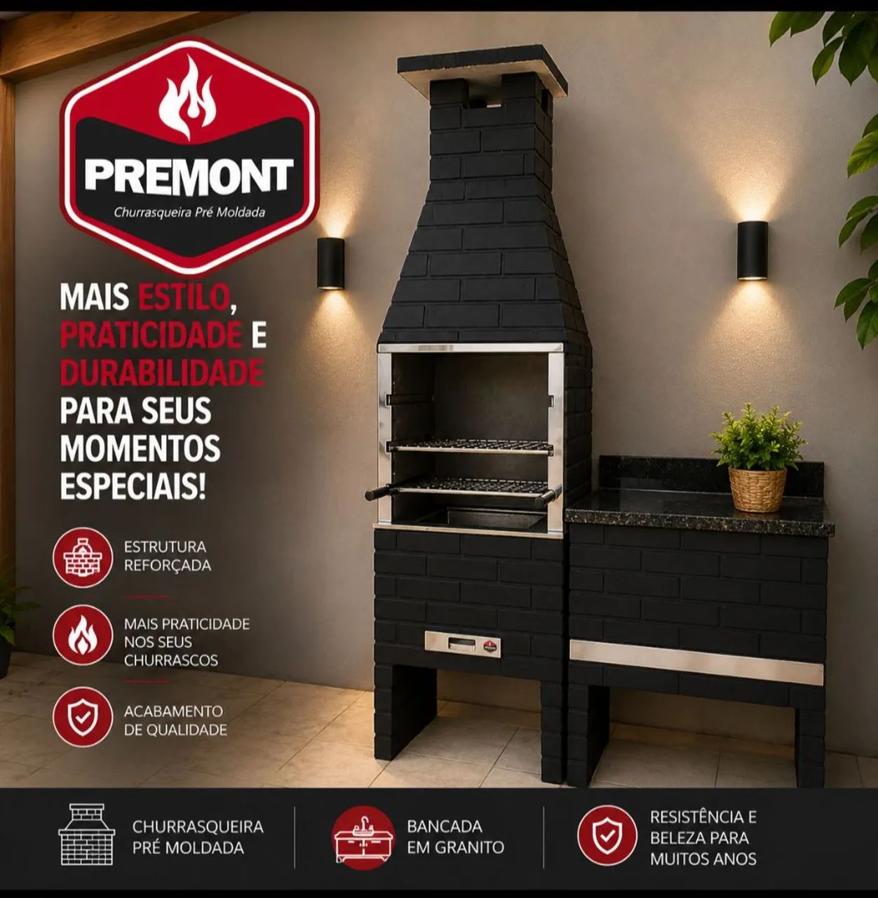 Churrasqueira premoldada Premont 