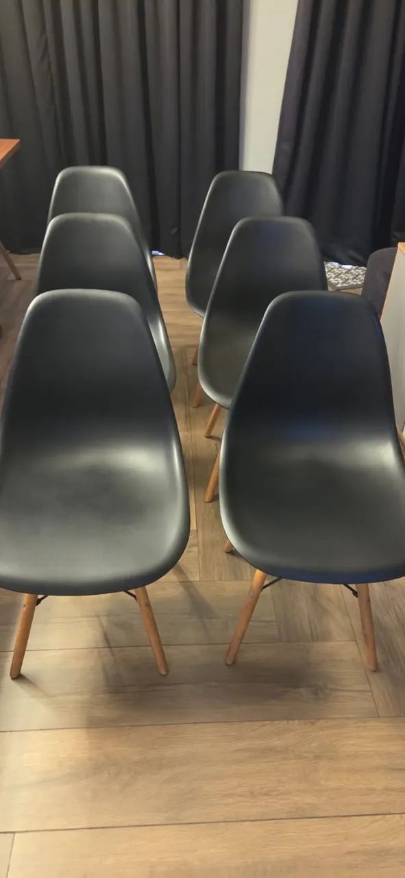 Kit 6 Cadeiras Eames Eiffel Pretas - Foto 4