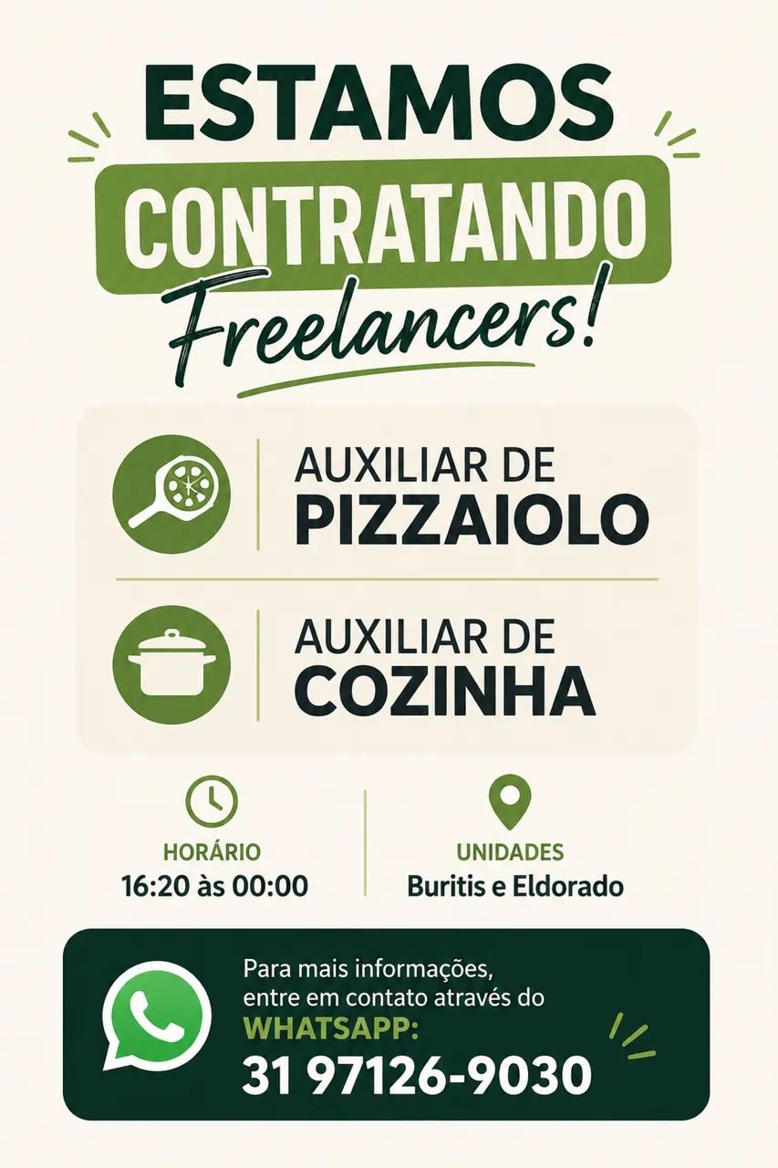 Auxiliar de Pizzaiolo/ Cozinha freelancer 