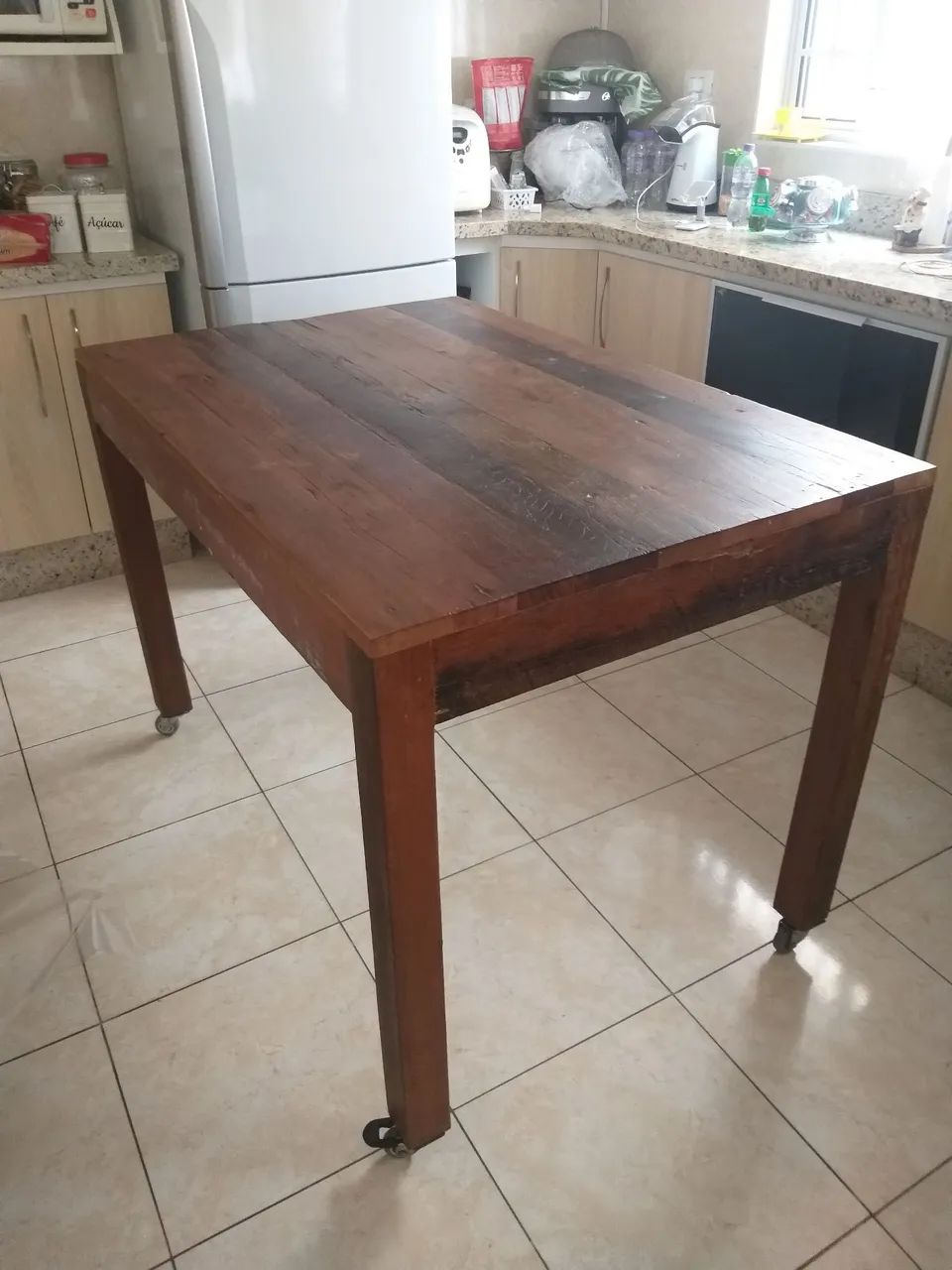Mesa de madeira de demolição  - Foto 2