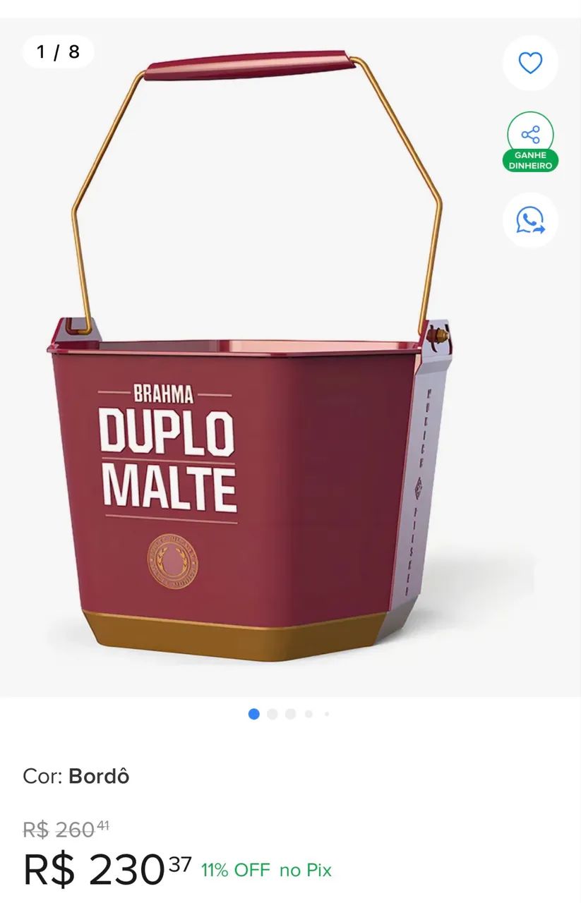 Balde de gelo/cerveja Brahma duplo malte - Foto 5