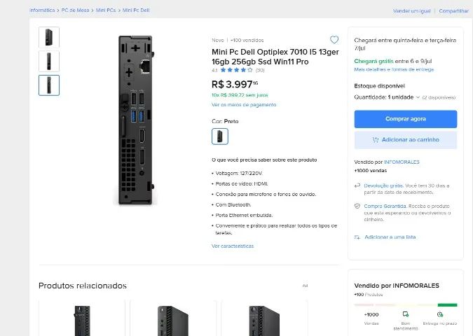 Vendo Computador DELL Optiplex 7010  I5 13500 - Foto 4