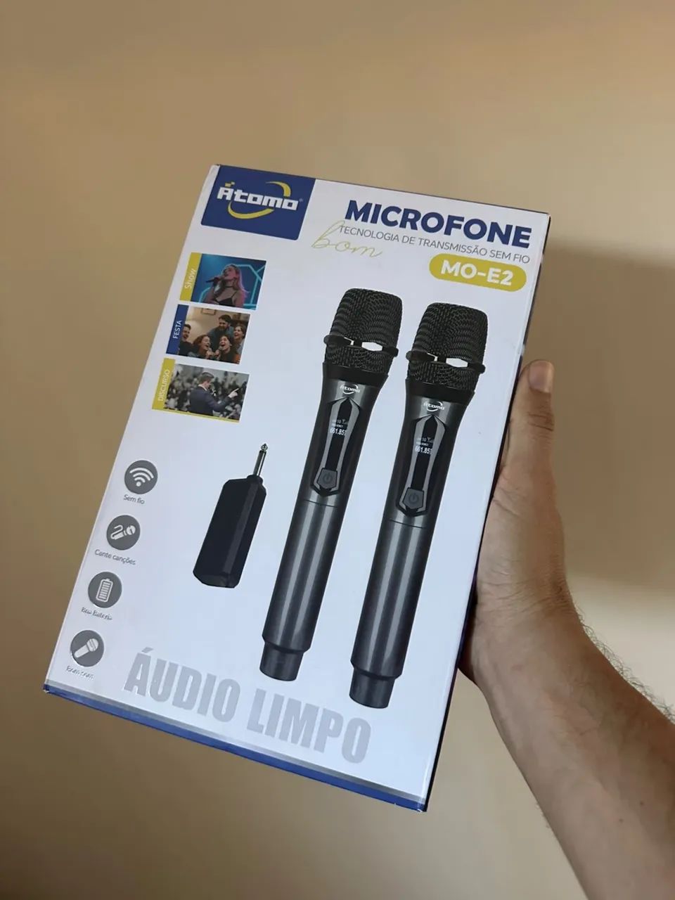 Kit duplo microfone sem fio
