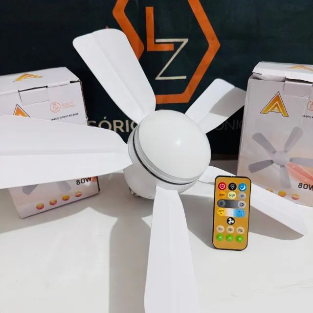 Ventilador teto com Luz Led e controle Remoto