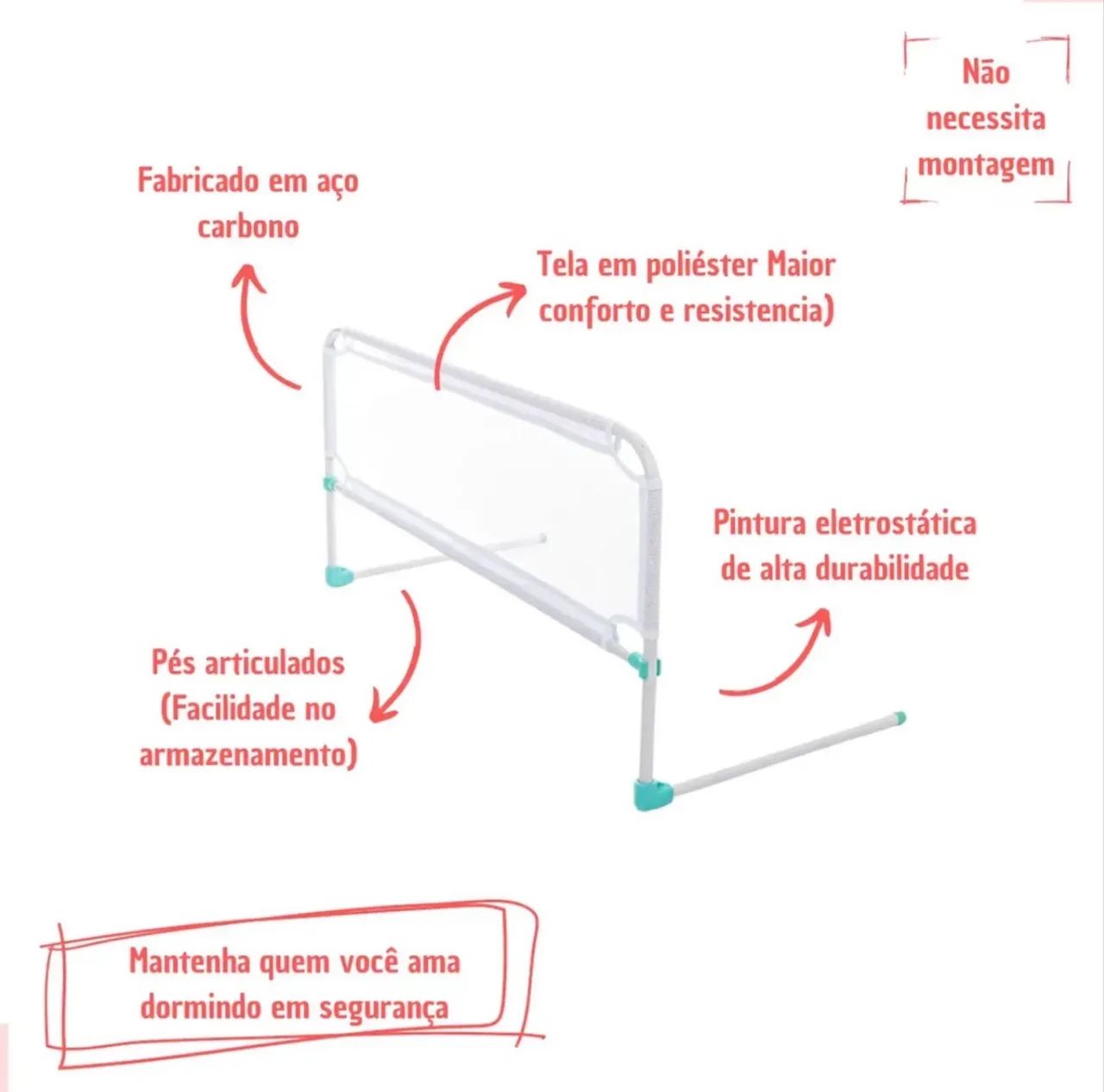 Grade de proteção colchão kit com 4 - Foto 3