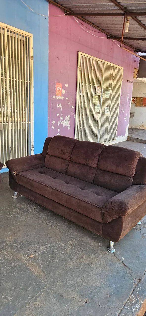 jogo sofa retrô 2 e 3 lugares bem conservado - entrega grátis  - Foto 5