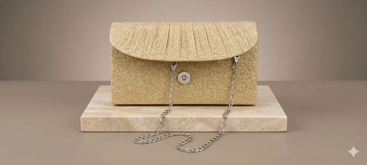 Bolsa Clutch Dourada - Foto 4
