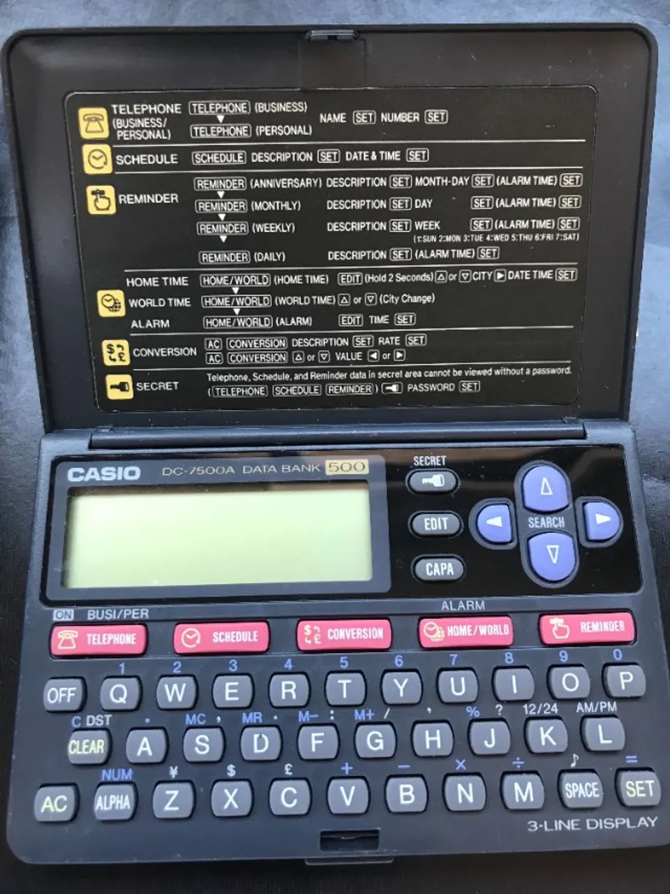 Agenda Digital Casio DC7500-A Data Bank - Antiguidades - Ipiranga