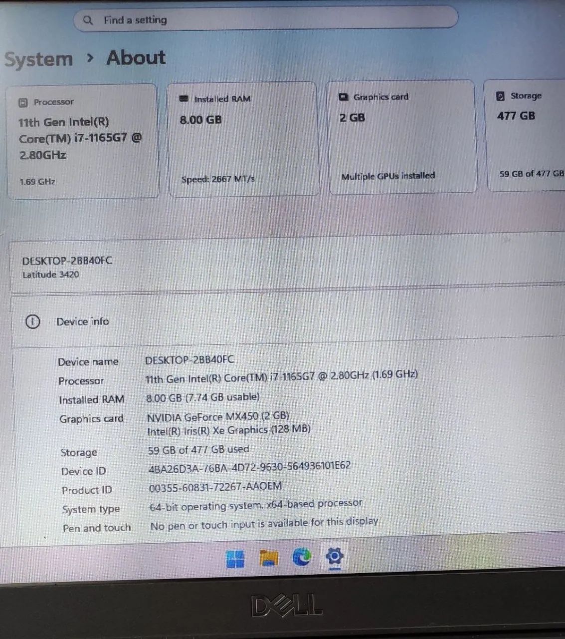 Notebook Dell Latitude 3420 Intel core i7 11 geração  - Foto 5